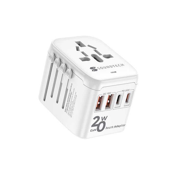 SOUNDTEOH TA-820 TLRABEL ADAPTOR WITH 20W FOUR USB-A+C QUICK