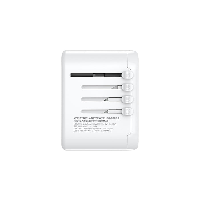 SOUNDTEOH TA-820 TLRABEL ADAPTOR WITH 20W FOUR USB-A+C QUICK