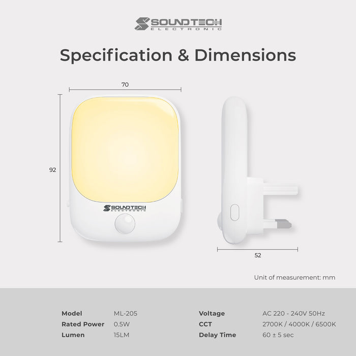 SOUNDTEOH ML-205 MOTION SENSOR LIGHT