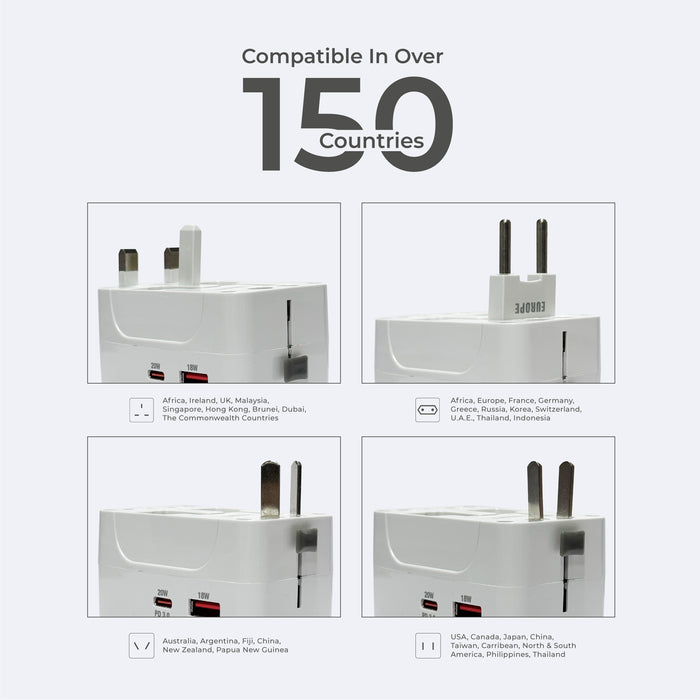SOUNDTEOH TA-670 TLRABEL ADAPTOR WITH USB-A + C QUICK CHARGER