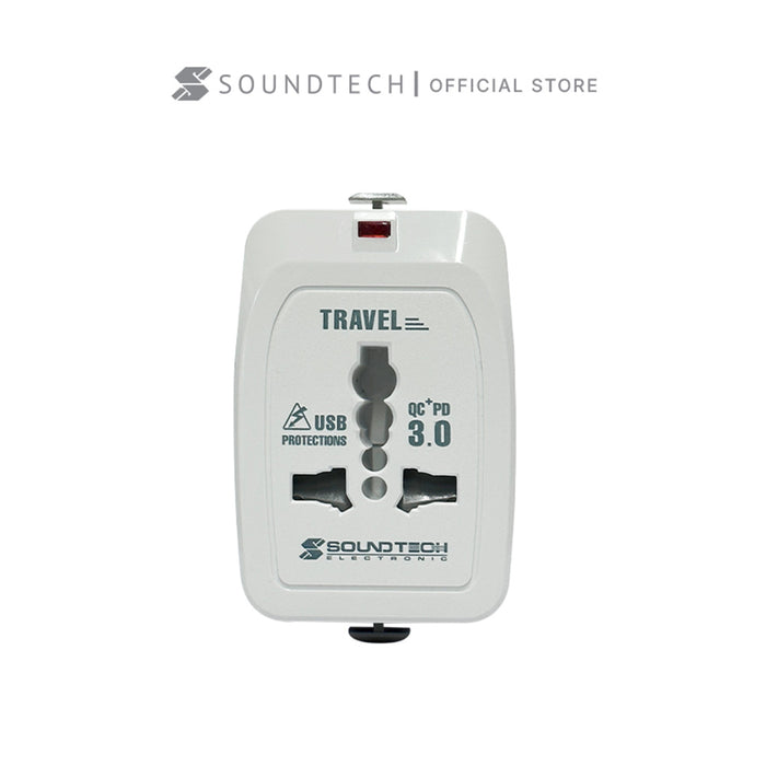 SOUNDTEOH TA-670 TLRABEL ADAPTOR WITH USB-A + C QUICK CHARGER