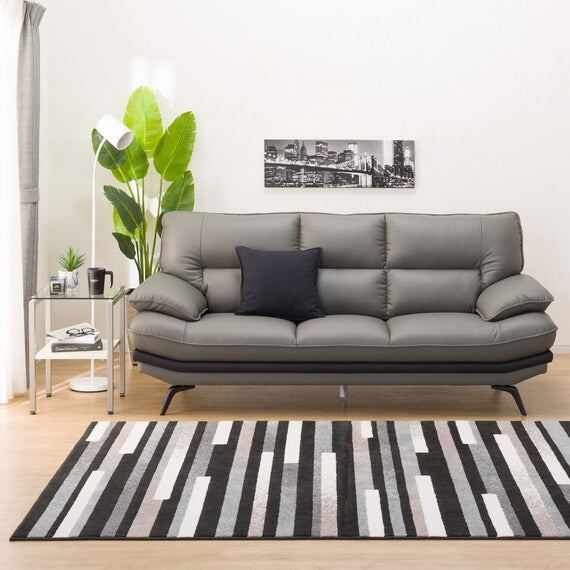 3P SOFA LOZO KD DGY LEATHER