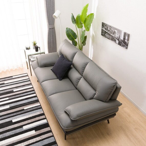 3P SOFA LOZO KD DGY LEATHER