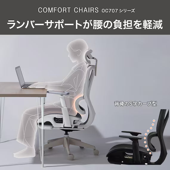 OFFICECHAIR OC707 SMALL ELASTOMERMESH BK