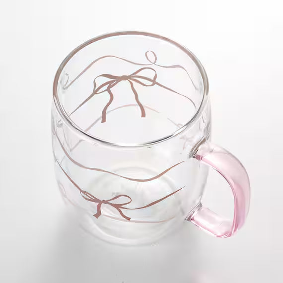 DOUBLE LAYER GLASS MUG RIBBON NG09
