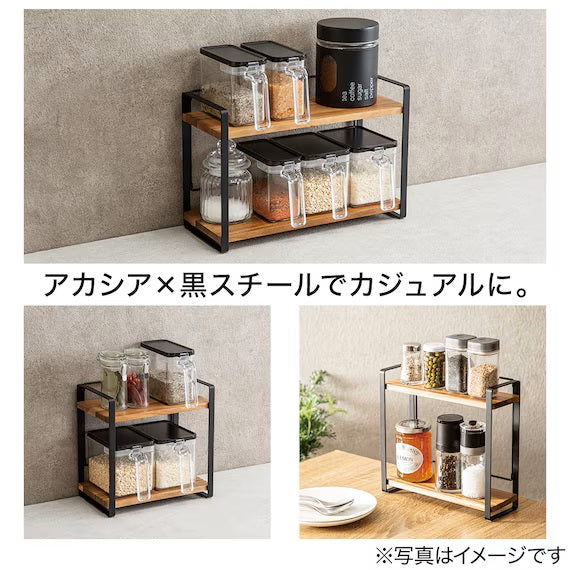 FOLDABLE ACACIA TABLE SPICES RACK SY02