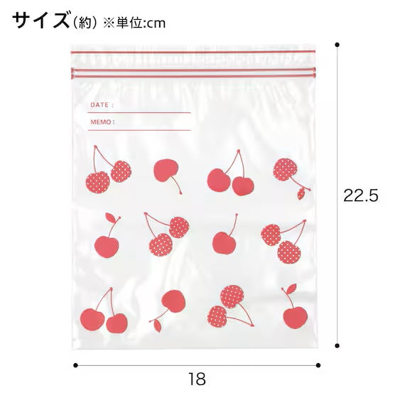 FREEZERBAG DOUBLE ZIPPER NO GUSSET M38 TW-CHERRY