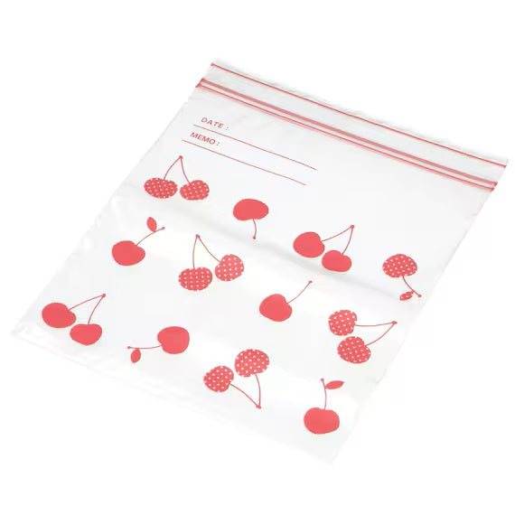 FREEZERBAG DOUBLE ZIPPER NO GUSSET M38 TW-CHERRY