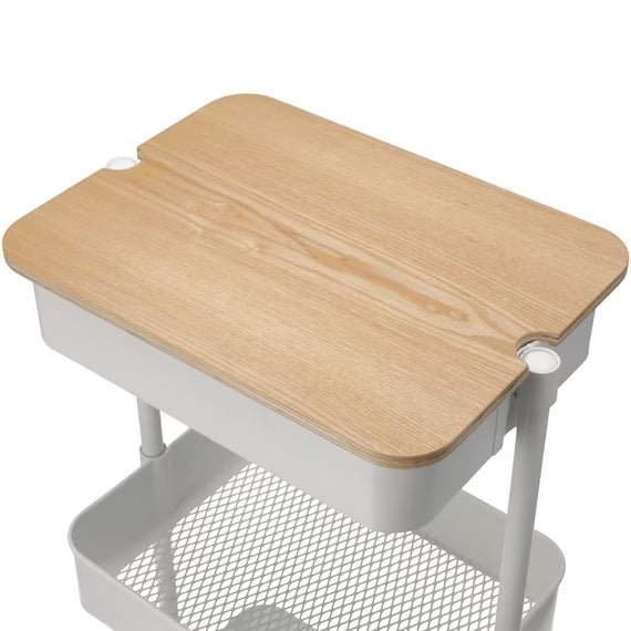 NON-SLIP WOOD TRAY FOR  STEEL WAGON TROLLEY GF-14042L