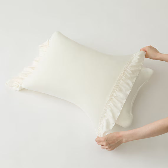 STRETCH FIT PILLOWCOVER NCOOL N2532 FRILLS WH
