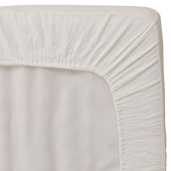 FITTED SHEET38 WGAUZE WH SZ38 S