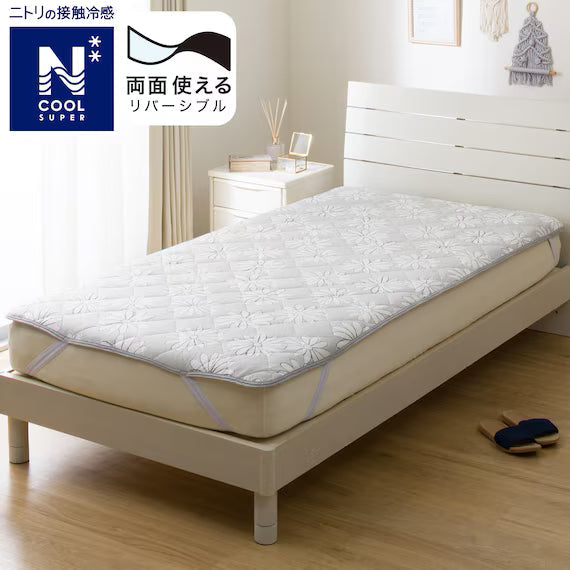 REVERSIBLE PADDED SHEET TOPPER N COOL SP S2509 FLOWER GY S