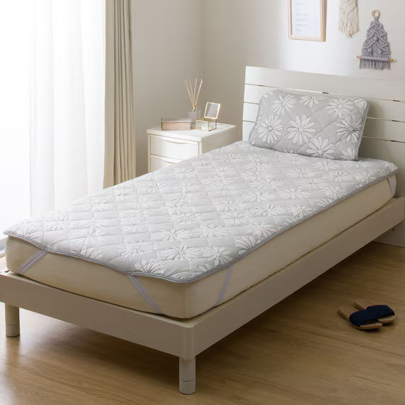 REVERSIBLE PADDED SHEET TOPPER N COOL SP S2509 FLOWER GY Q
