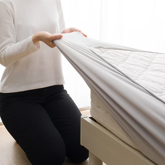 REVERSIBLE FITTED SHEET TOPPER N COOL SD GY S2501