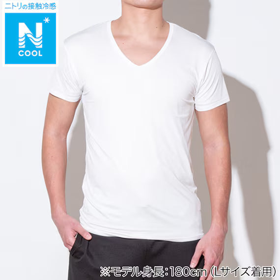 MENS COOL VNECK TSHIRTNE MESH WH L