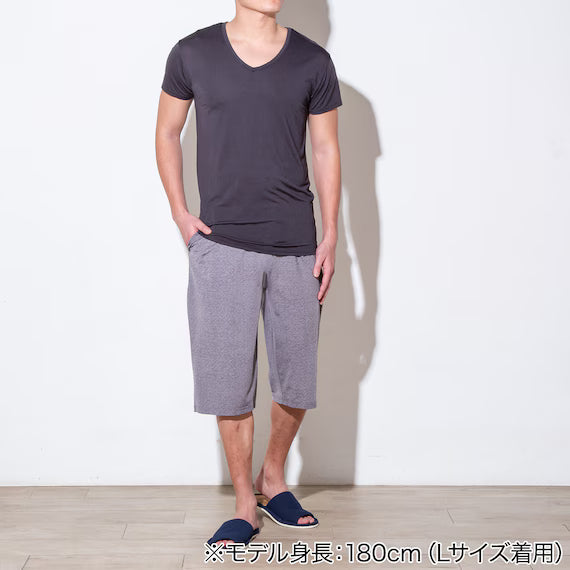 MENS COOL VNECK TSHIRTNE MESH BK L