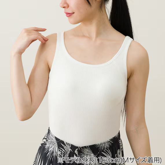 WOMENS SUPER COOL RIBBED TANK TOP WITH BUILTIN BRAEWH L
