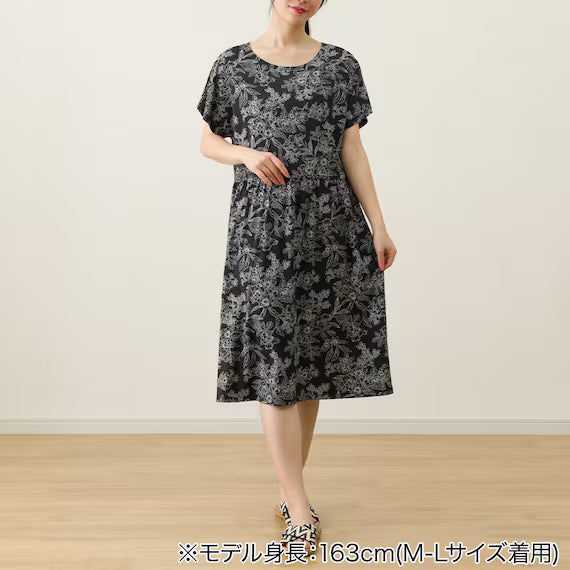 WOMENS SUPER COOL GATHER HOUSE DRESSNE BK ML
