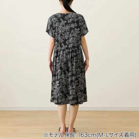 WOMENS SUPER COOL GATHER HOUSE DRESSNE BK ML