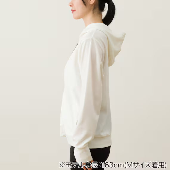 WOMENS UV CUT COOL HOODIE NE MESH WH L