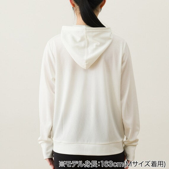 WOMENS UV CUT COOL HOODIE NE MESH WH L