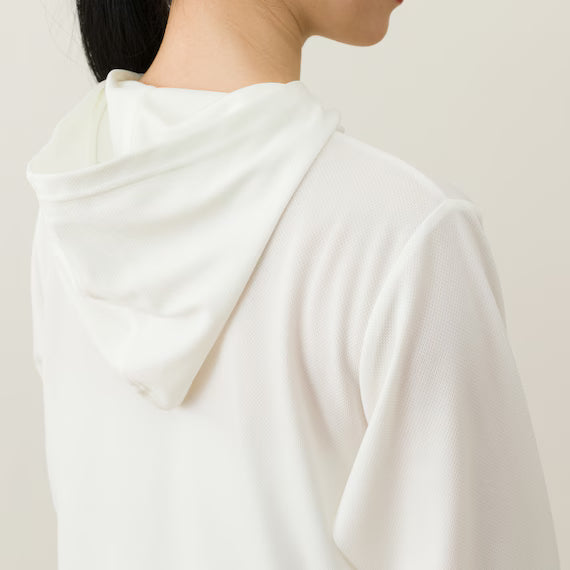 WOMENS UV CUT COOL HOODIE NE MESH WH M