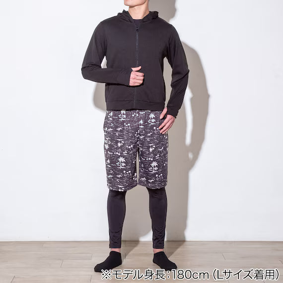 MENS UV CUT COOL HOODIE NE MESH BK L