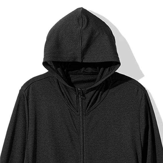 MENS UV CUT COOL HOODIE NE MESH BK L