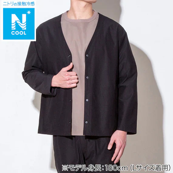 MENS COOL CUT GEORGETTE CARDIGAN NE BK L