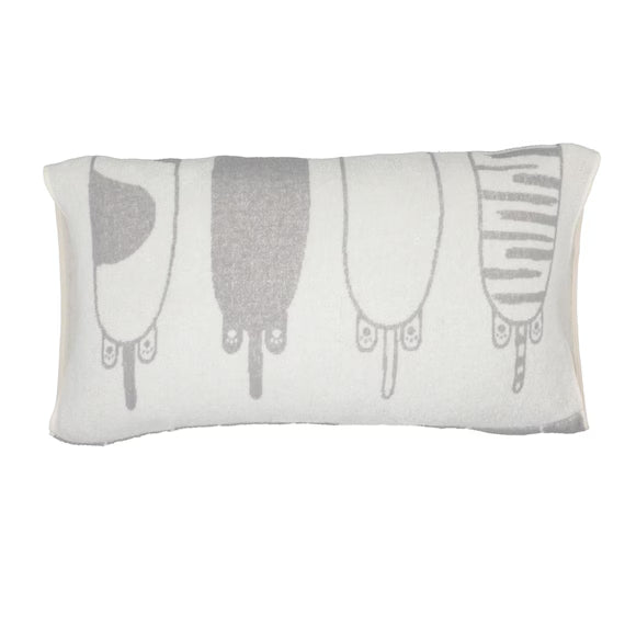 STRETCH PILE PILLOWCOVER DECO CAT GY