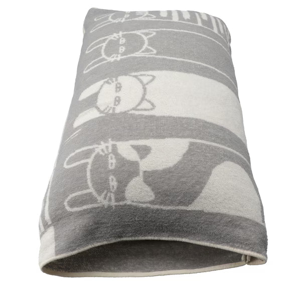 STRETCH PILE PILLOWCOVER DECO CAT GY