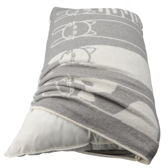 STRETCH PILE PILLOWCOVER DECO CAT GY