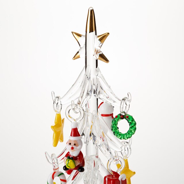 CHRISTMAS ORNAMENT GLASS TREE RW-G68 n4RW
