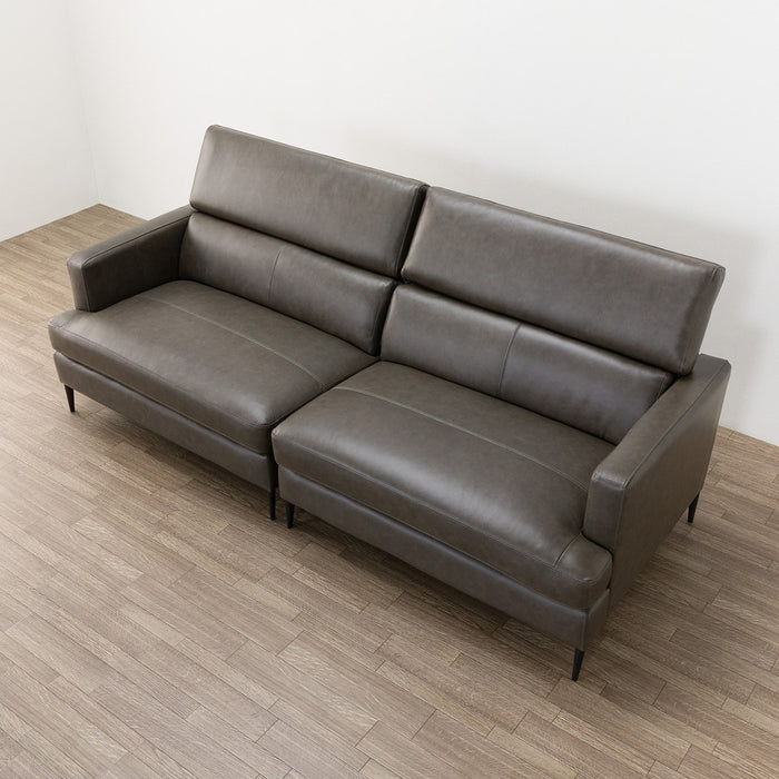 WIDE 3P SOFA SATHERLA LEATHER-C2 DGY