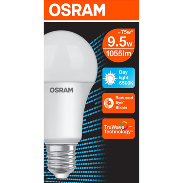 OSRAM LED BULB LVCLA75 9W/865 230V FR E27 DAYLIGHT
