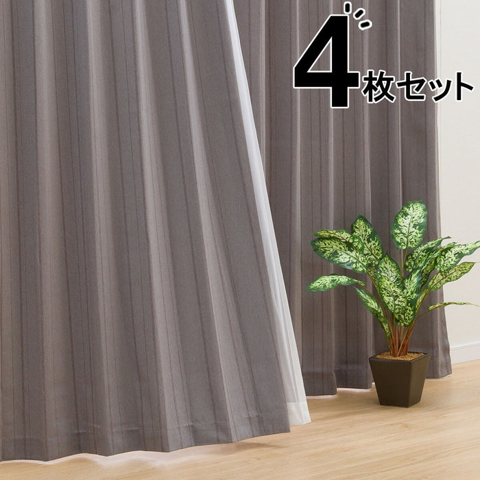 4P CURTAIN N RUSSET GY 100X135X4