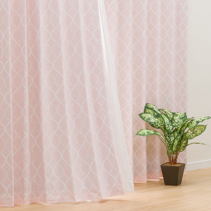 LINED BLACKOUT CURTAINS (PATTERN 2,  ROSE 100X200X2)