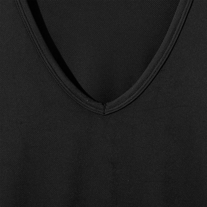 MENS COOL V NECK T SHIRT MESH BKLL