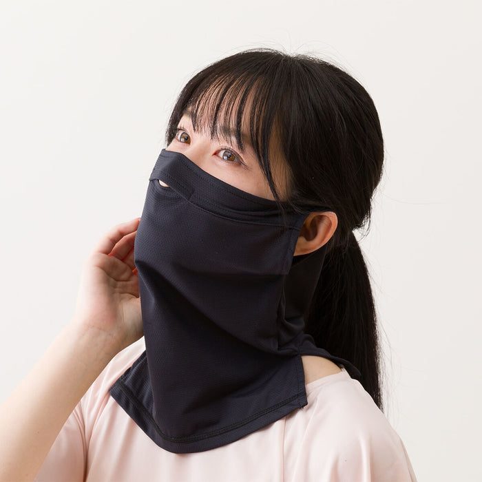 UNISEX UV CUT COOL NECK FACE COVER MESH BK