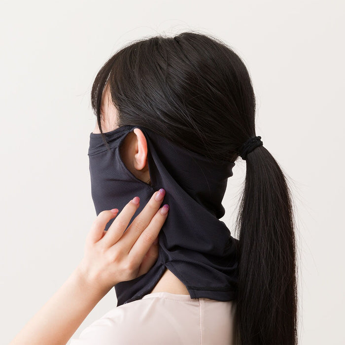 UNISEX UV CUT COOL NECK FACE COVER MESH BK