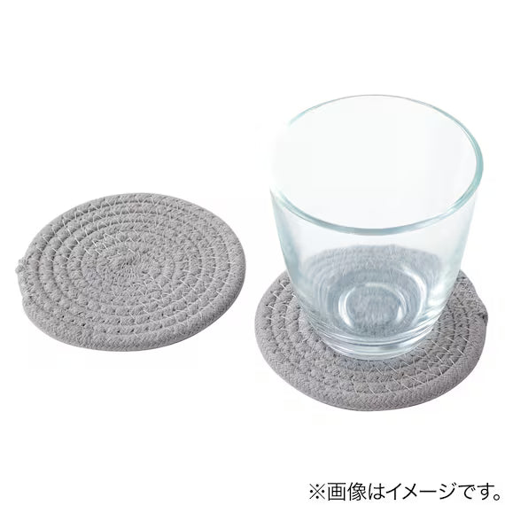 COTTON COASTER 2P GY YF02