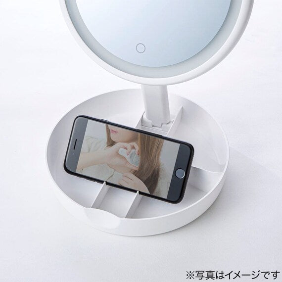 LED MIRROR WITH ACCESSORY STORAGE YPML-001