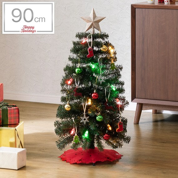 CHRISTMAS TREE SET W/TINSEL 90CM N2GW