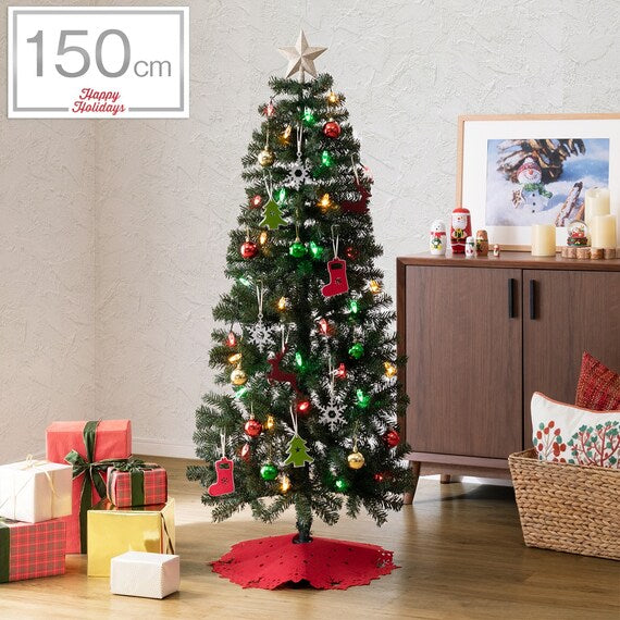 CHRISTMAS TREE SET W/TINSEL 150CM N2GW