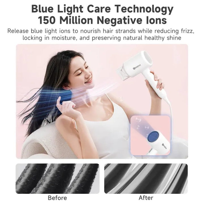 FOLDING HAIR DRYER 008 W/ION WH