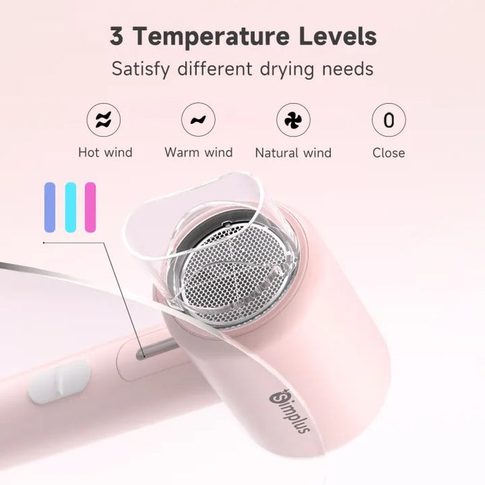 FOLDING HAIR DRYER 008 W/ION WH