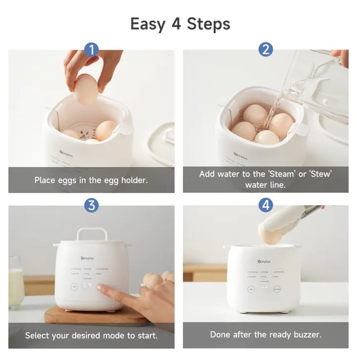 EGG COOKER 006 700ML W/STEAM WH