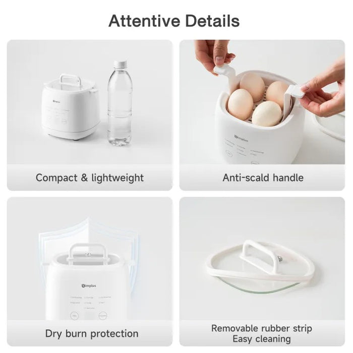 EGG COOKER 006 700ML W/STEAM WH
