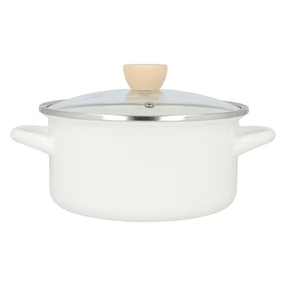 ENAMEL CASSEROLE 20CM WH
