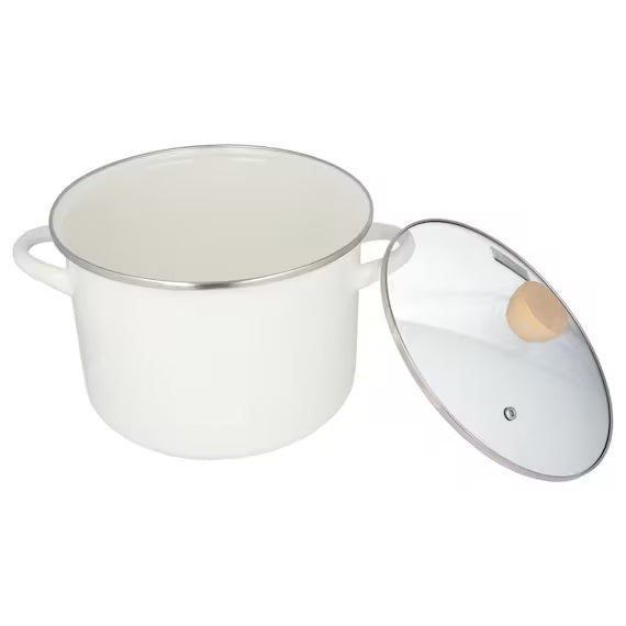 ENAMEL CASSEROLE 22CM WH